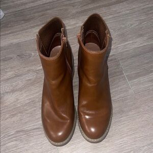 Brown Leather Ankle Boots Size 10